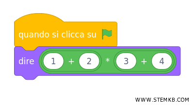 inserisci un altro blocco dell'addizione con gli addendi 3 e 4