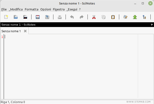 la schermata di SciNotes