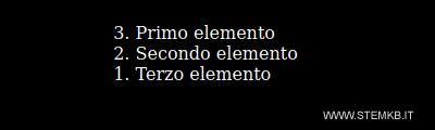 l'attributo reversed