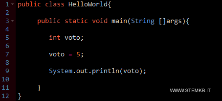 come stampare un valore in Java