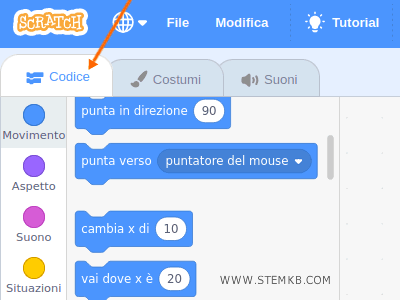 clicca su Codice