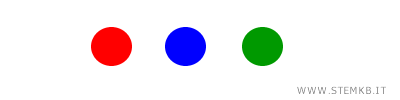 esempio di tre palline colorate